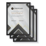 Molduras Certificado Quadros A4 Documento Com Vidro Foto C 3