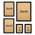 Molduras Kit C 5 Quadros 40x30 30x20 18x13 Vidro Moldura Laq Cor Preto