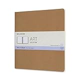 Moleskine Art Cahier Sketch álbum, Capa Dura, Quadrado (19 X 19 Cm), Liso/branco, Marrom Kraft, 88 Páginas