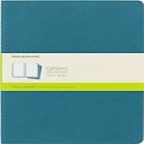 Moleskine Cahier Journal Capa Macia GG 19 Cm X 24 Cm Liso Branco Azul Vivo 120 Páginas Conjunto Com 3 