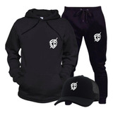 Moletom Blusa De Frio Conjunto Blusa Calça Bone Fé Escudo