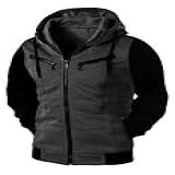 Moletom Blusa De Frio Jaqueta De Zíper Slim Casaco Com Capuz Masculino Feminino  BR  Alfa  G  Regular  Regular  CHUMBO PRETO 