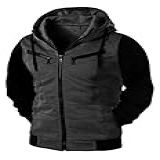 Moletom Blusa De Frio Jaqueta De Zíper Slim Casaco Com Capuz Masculino Feminino (br, Alfa, M, Regular, Regular, Chumbo/preto)