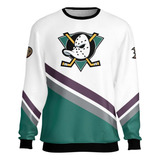 Moletom Blusa Super Patos Hockey Branco Gc Full Ref 0436