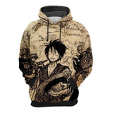 Moletom Blusa Unissex Anime One Piece Luffy Full 3d