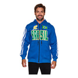 Moletom Brasil Masculino Capuz Torcida Futebol E Olimpíadas