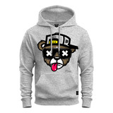 Moletom Canguru Estampado Urso Boné Bolado