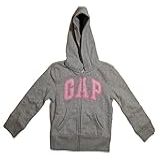 Moletom Com Capuz Com Logotipo Em Arco De Fleece E Zíper GAP Girls Cinza X Large