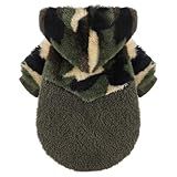 Moletom Com Capuz De Lã Para Cães Pequenos Suéter De Inverno Fofo E Quente De Chihuahua Moletom De Cachorro De Estimação Para Chihuahua Yorkie Roupa De Gato Verde Camuflagem Médio 