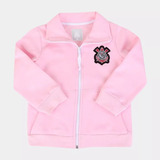 Moletom Infantil Corinthians Rosa Blusa Casaco Agasalho
