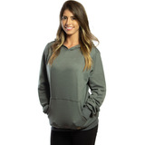 Moletom Liso Blusa De Frio Intenso Com Capuz Feminino Eco