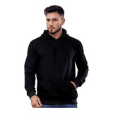Moletom Masculino Liso 100 Algodão Bolso Canguru Blusa Frio