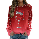 Moletom Natalino Feminino Solto Casual Elegante