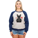 Moletom Raglan Sublimático Feminino Frente Mescla Linha Pet