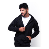 Moletom Zíper Blusão Modelo Canguru Flanelada De Capuz Bolso