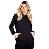 Moleton Feminino Blusa De Frio Forrada Macia E Quente Preto M