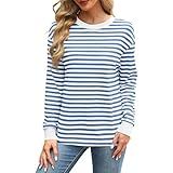 Moletons Femininos Overszied Camisetas 2024 Moda Manga Longa Gola Redonda Pulôver Outono Inverno Roupas Azul Claro XGG