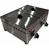 Molheira A Gás 2 Cubas Inox Salsicheira Cachorro Quente