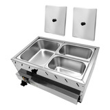 Molheira Rechaud 10lts 2 Cubas Inox C Tampa Removível A Gás