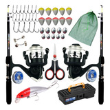 Molinete E Vara De Pesca Telescopica Carretilha Kit Anzol