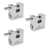 Monaliza Kit 3x Cadeado Alta Segurança Latão 50mm Inviolável 4 Chaves Cor Prata Monaliza