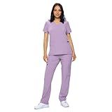 Monarch Uniforms Conjuntos De Uniformes Regulares E Pequenos Uniformes Elásticos Para Mulheres Conjunto De Blusa E Calça De Uniforme P Lavanda S