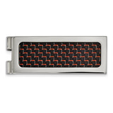 Money Clip Chisel Em Aço Inoxidável Polido Com Fibra De Carb