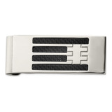 Money Clip Chisel Em Aço Inoxidável Polido Com Fibra De Carb