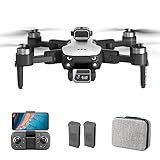 Moniss Drone De Controle Remoto Com Câmera 4K Câmera Dupla Prevenção De Obstáculos WiFi FPV Sem Escova Pacote De Bolsa De Zenamento De Motor Com 2 Baterias