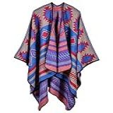 Moniss Feminino Cachecol Poncho Cardigã Suéter Estampa Geométrica Capa Quente Xale Lenços Longos Pashmina Outwear