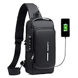 Moniss Mochila Masculina Com Cadeado à Prova D água Anti Roubo Bolsa Com Porta De Carregamento USB Bolsa De Ombro Mochila Transversal