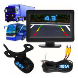 Monitor Automotivo 24v Câmera Ré Para Caminhoes Borboleta