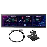 Monitor De Temperatura Do Computador 8 8 Polegadas 1920 X 480 60 Hz Exibição De Temperatura Do PC CPU GPU SSD Monitor De Dados Monitor Do Painel Do Sensor Do PC Monitor De Preto 