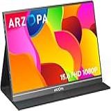 Monitor Portátil ARZOPA Monitor De Laptop FHD 15 6 1080P USB C HDMI Tela De Computador HDR Eye Care Tela Externa Com Capa Inteligente Para Mac Phone Xbox PS5 S1 Table