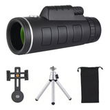 Monóculo 40x60 Profissional Tático Luneta Telescópio Tripé Cor Preto