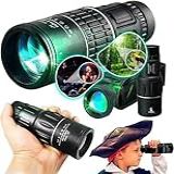Monóculo Profissional Tático De Longo Alcance 16x52 - Zoom De 60Mts A 8Km - Lente HD De Alta Definição - Dia-Noite - À Prova D-água - Leve- Compacto- Resistente- Com Lente De Aumento-