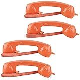 Monofone Microfone P2 Kit 4 Und Fone Ouvido Vintage Chamadas Ligaçoes Telefone Audio Smartphone Tablet Portatil Enfeite Retro Laranja