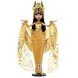 Monster High Boneca Howliday, Edição De Inverno Cleo De Nile Colecionável Em Vestido Dourado Com Acessórios Brilhantes E Xale De Franja Cintilante, Hxj00