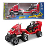 Monster Semi Truck + Trator Escavadeira - 30 Cm - Maisto