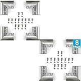 MONTX Cantos De Portão De Cerca De Elo De Corrente Cotovelos De Portão De Alumínio De 3 5 Cm X 3 5 Cm Completos Com Conjuntos Sobressalentes De Porcas E Parafusos De Aço Para Tubos De Diâmetro