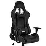 Moob Cadeira Gamer Reclinável GT Racer Com Almofadas Para Lombar E Pescoço Preto