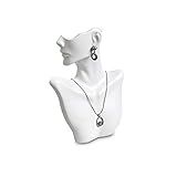 MOOCA Expositores De Joias Pequenos De Mesa Para Colar E Brinco Suportes De Exibição De Brincos Busto De Colar Busto De Joias De Manequim 18 Cm L X 7 Cm P X 23 Cm A