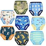 MooMoo Baby Roupa íntima De Treinamento Para Meninos E Meninas Pacote Com 8 Calças Absorventes De Treinamento Para Meninos 7 Anos Azul Pacote Com 8 7 Anos
