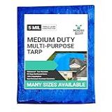 Moose Supply Lona Resistente à água De 91 Cm X 152 Cm Azul Reversível De Serviço Médio Prata Uso Interno Externo Multiuso Tendas Capa De Madeira Móveis Carro Barco Piscina E Mais Resistente A Rasgos Apodrecimento E ácido