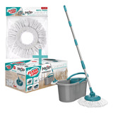 Mop Giratório Fit Balde Esfregão Refil Microfibra Extra