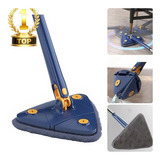 Mop Limpeza Triangulo Ajustável Giratório 360 Esfregão Cor Azul