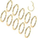 MOQIKAKA Anéis De Septo De Nariz De Aço Cirúrgico 16G Aço Inoxidável Articulado Segmento Clicker Anéis De Nariz Argola Cartilagem De Hélice Daith Tragus Brincos Dorminhocos Alargadores De Orelha 