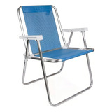 Mor 002238 Cadeira Praia De Aluminio Cor Azul
