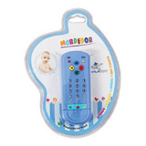 Mordedor Macio Para Bebê Controle Remoto Infantil Cor Azul