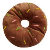 Mordedor Pelúcia Pet Pantufa Chinelo Para Cães Gato Cachorro Cor Colorido Desenho Donuts Marrom